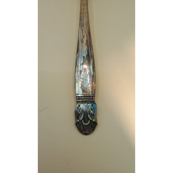 Vntg HOLMES & EDWARDS IS Danish Princess Inlaid Silver Plate - Soup Spoon Single - Picture 3 of 4